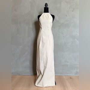Lioness - Cream Halter Long Dress - Size Small
